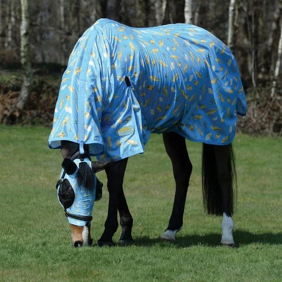 Weatherbeeta Comfitec Essential Mesh II Combo Neck White/Light Blue/Purple – Bild 16