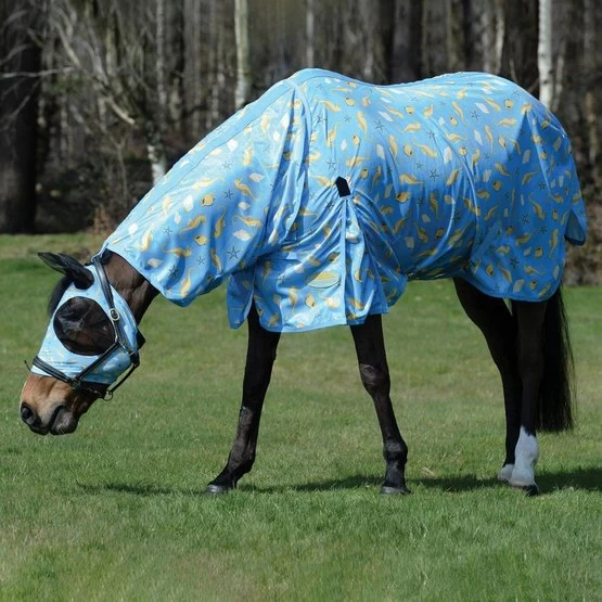 Weatherbeeta Comfitec Essential Mesh II Combo Neck White/Light Blue/Purple – Bild 15