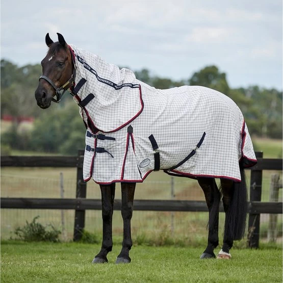 Weatherbeeta Sommerdecke Lite III Combo Neck Weiß/Blau/Rot