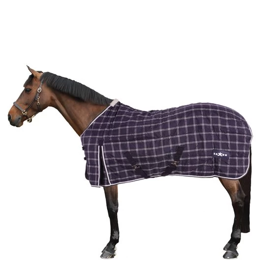 Weatherbeeta Stalldecke Saxon 1200D Stable Standard Neck Medium 200g Navy Plaid – Bild 2
