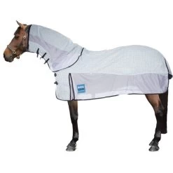 Weatherbeeta Decke Kool Coat Airstream With Hidden Surcingle III Combo Neck Weiß/Navy