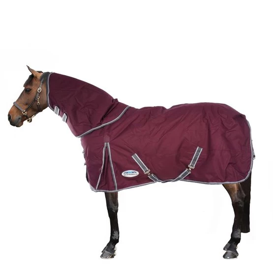 Weatherbeeta Winterdecke Comfitec Plus Dynamic II Detach-A-Neck Medium/Lite Maroon/Grau/Weiß – Bild 2
