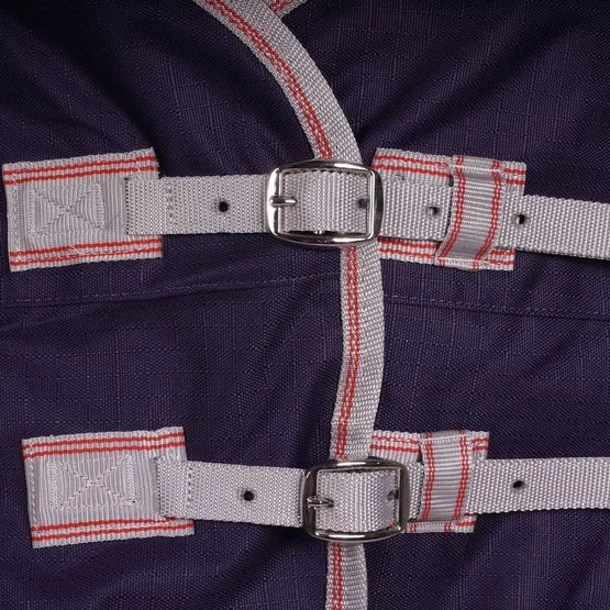 Weatherbeeta Lite Plus Turnout Rug Comfitec Essential Standard Neck 50g Navy/Silver/Red – Bild 3