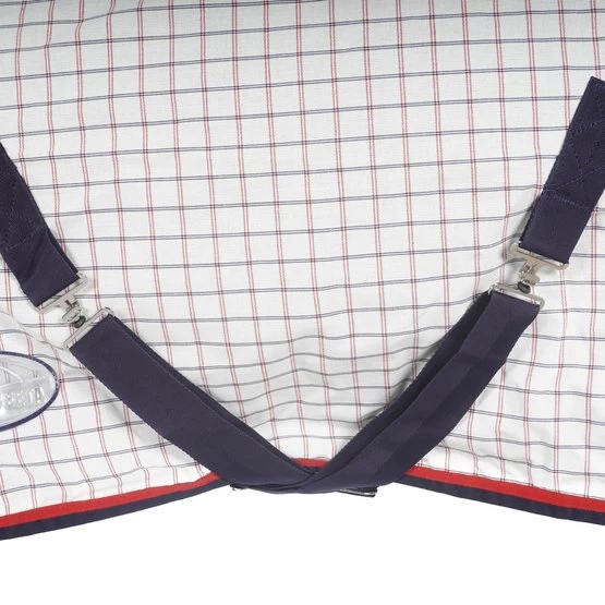 Weatherbeeta Sommerdecke Lite III 190g Weiß/Blau/Rot – Bild 6