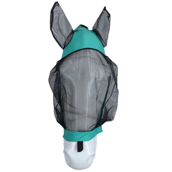 Weatherbeeta Fliegenmaske Stretch Eye Saver Mit Ohren Türkis Schwarz – Bild 2