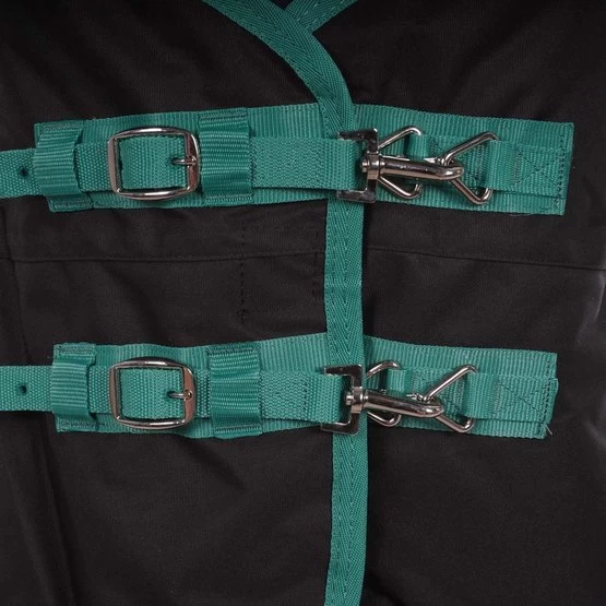 Weatherbeeta Winterdecke Green-Tec 900D Detach-A-Neck Lite Plus 50g Schwarz/Grün – Bild 5