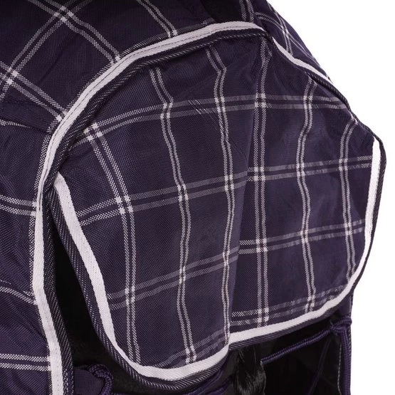 Weatherbeeta Stalldecke Saxon 1200D Stable Standard Neck Medium 200g Navy Plaid – Bild 8