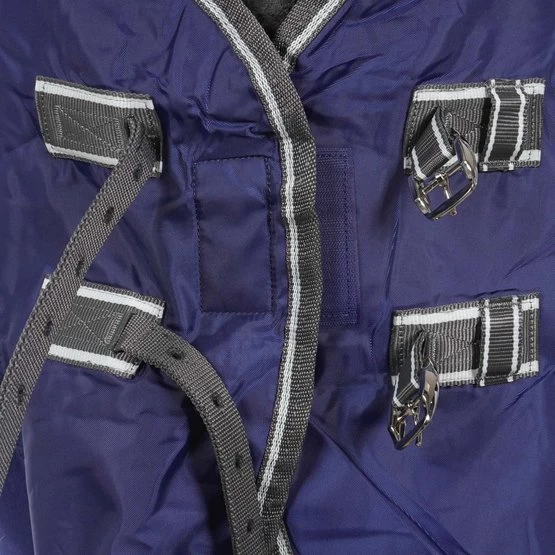 Weatherbeeta Abschwitzdecke Fleece Cooler Standard Neck Dunkelblau/Grau/Weiß – Bild 5