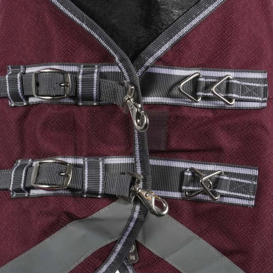 Weatherbeeta Winterdecke Comfitec Plus Dynamic II Combo Neck Medium/Lite Maroon/Grau/Weiß – Bild 5