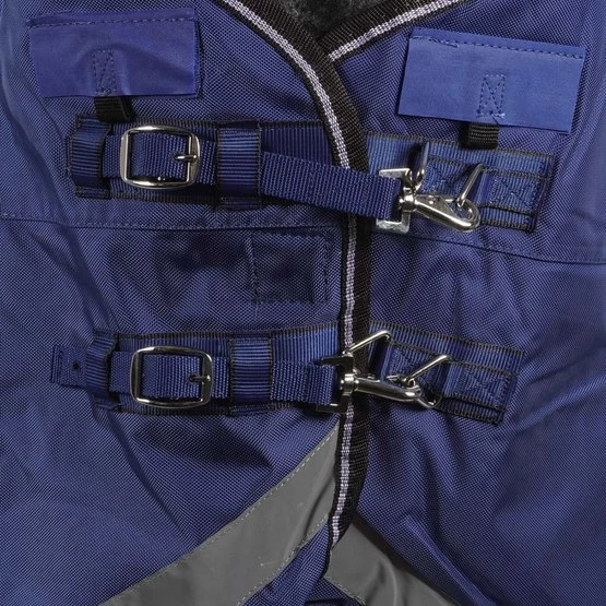 Weatherbeeta Winterdecke Comfitec Ultra Tough II Detach-A-Neck Medium 1680D 100g Blau/Charcoal/Weiß – Bild 4