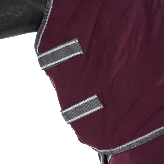 Weatherbeeta Fleecedecke Cooler Combo Neck Maroon/Grau/Weiß – Bild 4
