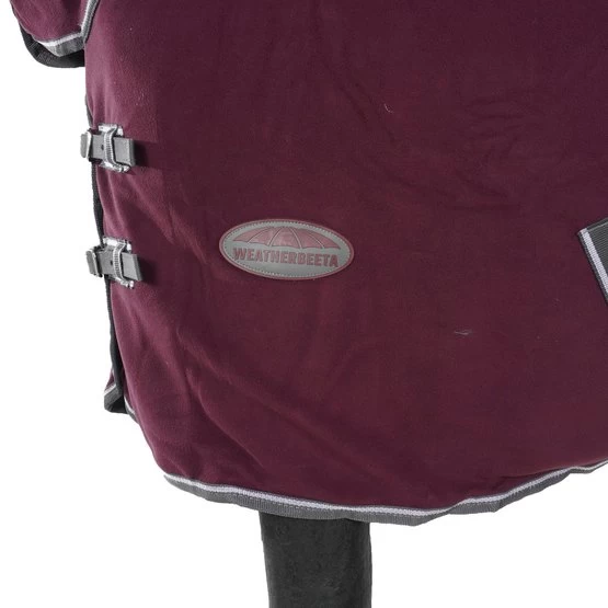 Weatherbeeta Fleecedecke Cooler Combo Neck Maroon/Grau/Weiß – Bild 6