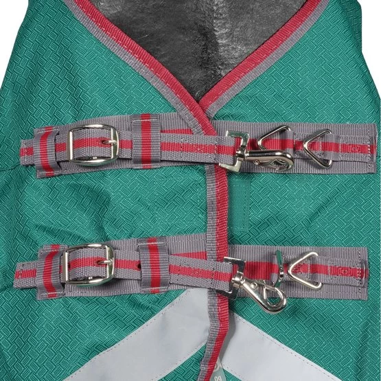 Weatherbeeta Regendecke Comfitec Plus Dynamic II Combo Neck Lite Grün/Grau/Rot – Bild 3