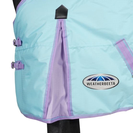 Weatherbeeta Regendecke Comfitec Classic Standard Neck Lite Hellblau/Lila – Bild 5