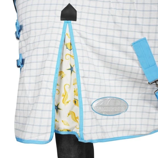 Weatherbeeta Sommerdecke Lite III Combo Neck Weiß/Blau/Rot – Bild 19