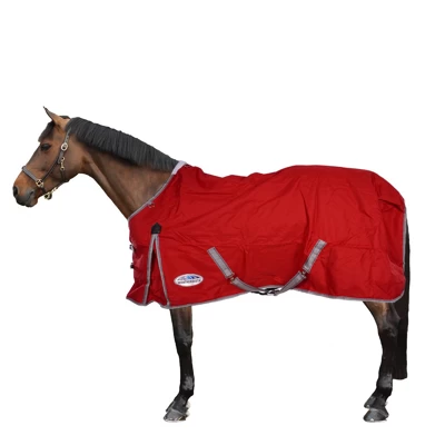 Weatherbeeta Medium Turnout Rug Comfitec Classic Standard Neck 220g Red/Silver/Navy 160/215