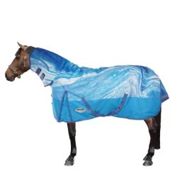 Weatherbeeta Decke Swirl Marble Comfitec Plus Dynamic II Combo Neck Medium Blau 140/190