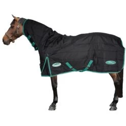 Weatherbeeta Stalldecke Green Tec Stable Combo Neck Medium/Lite 150D 150g Schwarz/Bottle Green 150/200