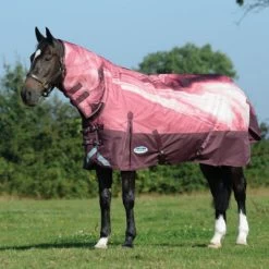 Weatherbeeta Decke Swirl Marble Comfitec Plus Dynamic II Combo Neck Medium Burgunderrot 75/120