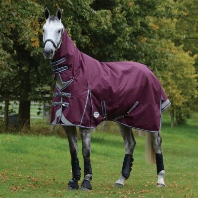 Weatherbeeta Winterdecke Comfitec Plus Dynamic II Combo Neck Medium Maroon/Grau/Weiß 125/175