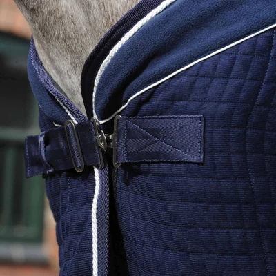 Weatherbeeta Decke Thermocell Cooler Standard Neck Navy/Weiß 120/170 – Bild 2