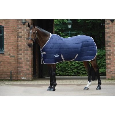 Weatherbeeta Medium Stable Rug Comfitec 210D Channel Quilt Standard Neck 220g Navy/Silver/Red 145/195