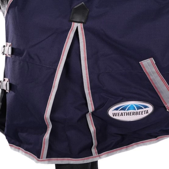 Weatherbeeta Lite Turnout Rug Plus Combo Neck Comfitec Essential 50g Navy/Silver/Red – Bild 4
