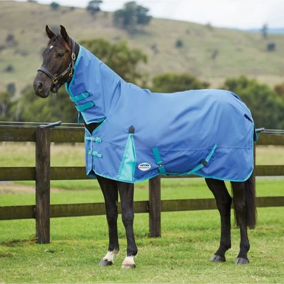 Weatherbeeta Regendecke Comfitec Classic Combo Neck Lite Hellblau/Lila – Bild 12