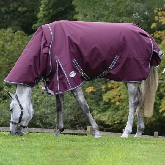 Weatherbeeta Comfitec Plus Dynamic II Detach-A-Neck Heavy Maroon/Grau/Weiß – Bild 2