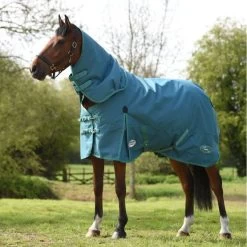 Weatherbeeta Winterdecke Green-Tec Lite Plus 1200D Abnehmbarer Hals Dragonfly Blue/Bottle Green