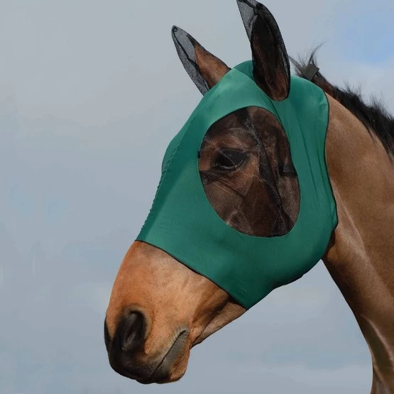 Weatherbeeta Fliegenmaske Stretch Bug Eye Saver Mit Ohren Türkis Schwarz – Bild 10