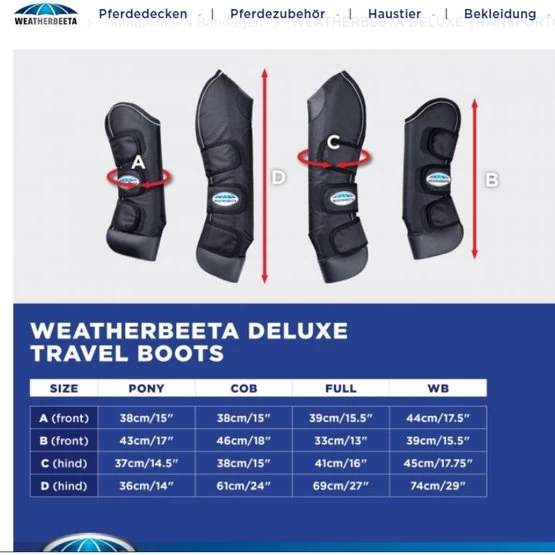 Weatherbeeta Transportgamaschen Deluxe Schwarz – Bild 6