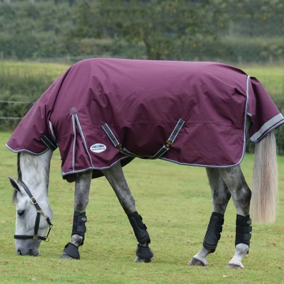 Weatherbeeta Winterdecke Comfitec Plus Dynamic II Combo Neck Medium/Lite Maroon/Grau/Weiß – Bild 2