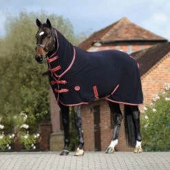 Weatherbeeta Abschwitzdecke Cooler Combo Neck Fleece Navy/Rot/Weiß