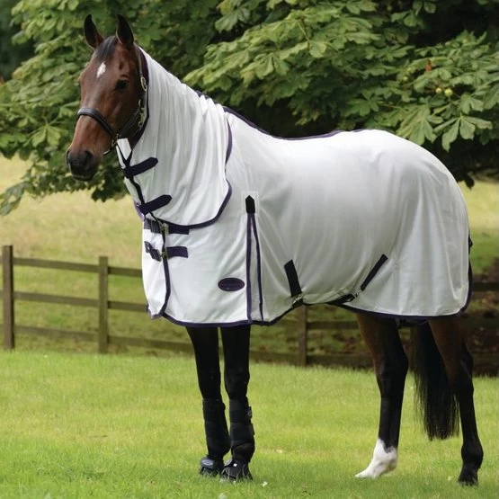 Weatherbeeta Fliegendecke Comfitec Essential Mesh Neck Weiß/Lila/Schwarz 115cm – Bild 3