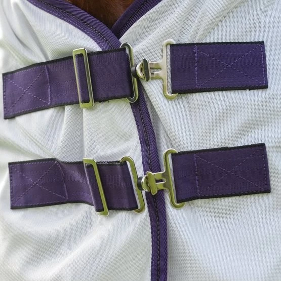 Weatherbeeta Fliegendecke Comfitec Essential Mesh Neck Weiß/Lila/Schwarz 115cm – Bild 4